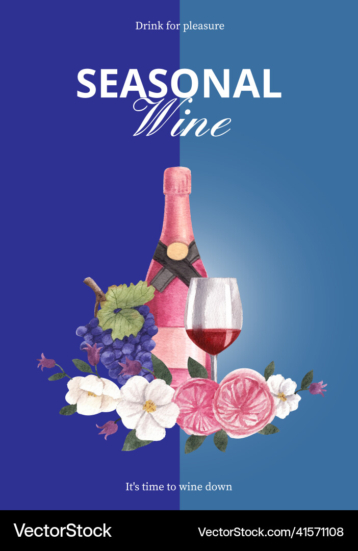 Postervorlage mit Weinparty Konzeptwasserfarbe Postervorlage mit Weinparty Konzeptwasserfarbe vektorbild