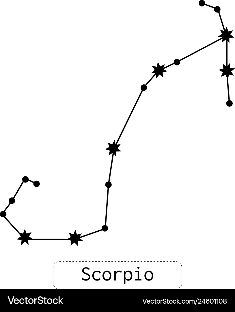 Scorpio constellation horoscope zodiac sign vector image