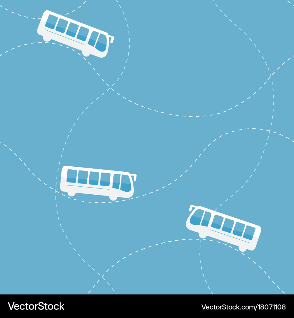 Seamless pattern with bus vector image