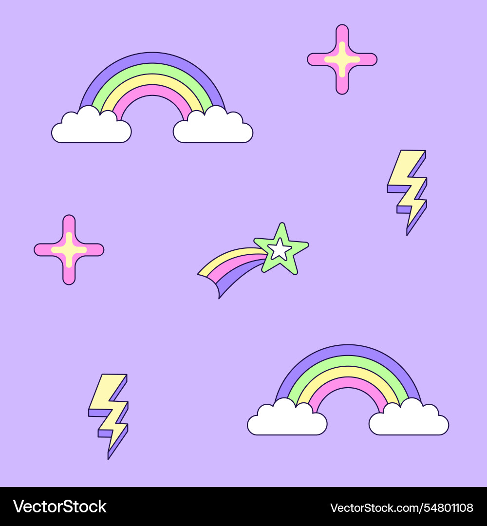 Seamless pattern with vintage comet lightning Seamless pattern with vintage comet lightning vector image
