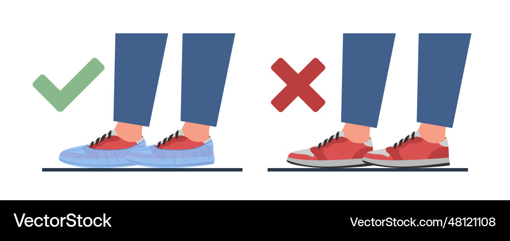 Set of shoes with and without protective Set of shoes with and without protective vector image