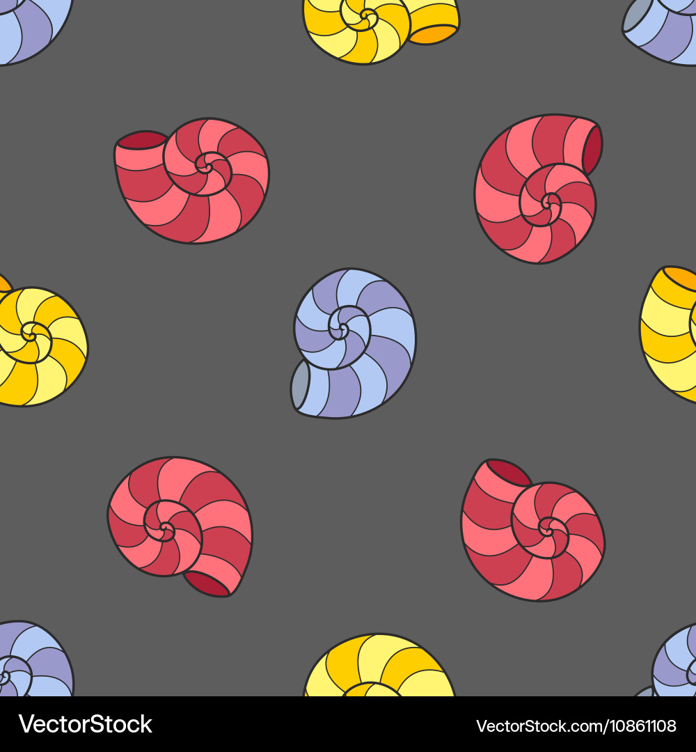 Shell seamless pattern vector image