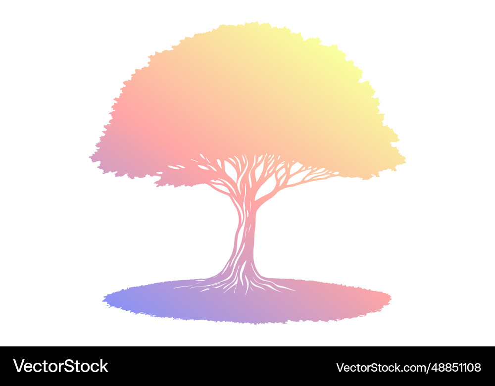 Silhouette of a deciduous tree with soft gradient Silhouette of a deciduous tree with soft gradient Vector Image