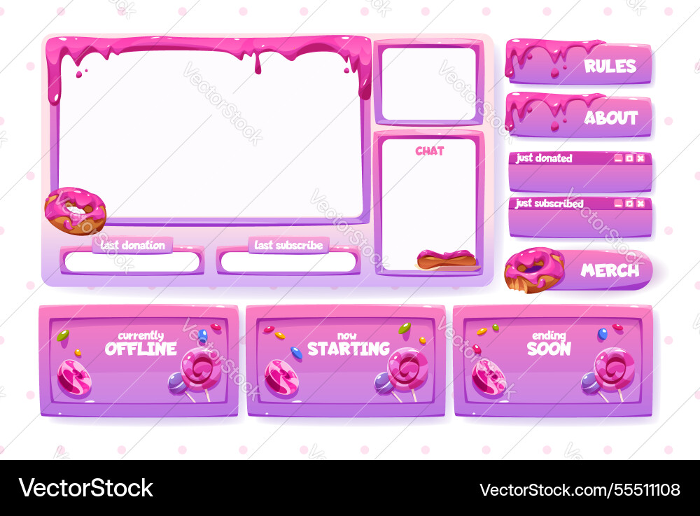 Stream overlay screen set Stream overlay screen set vector image