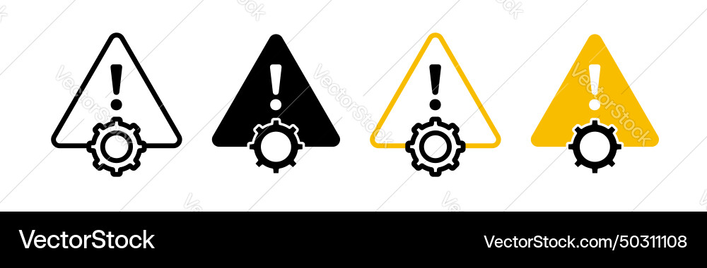 System error icon settechnical failure warning Vector Image