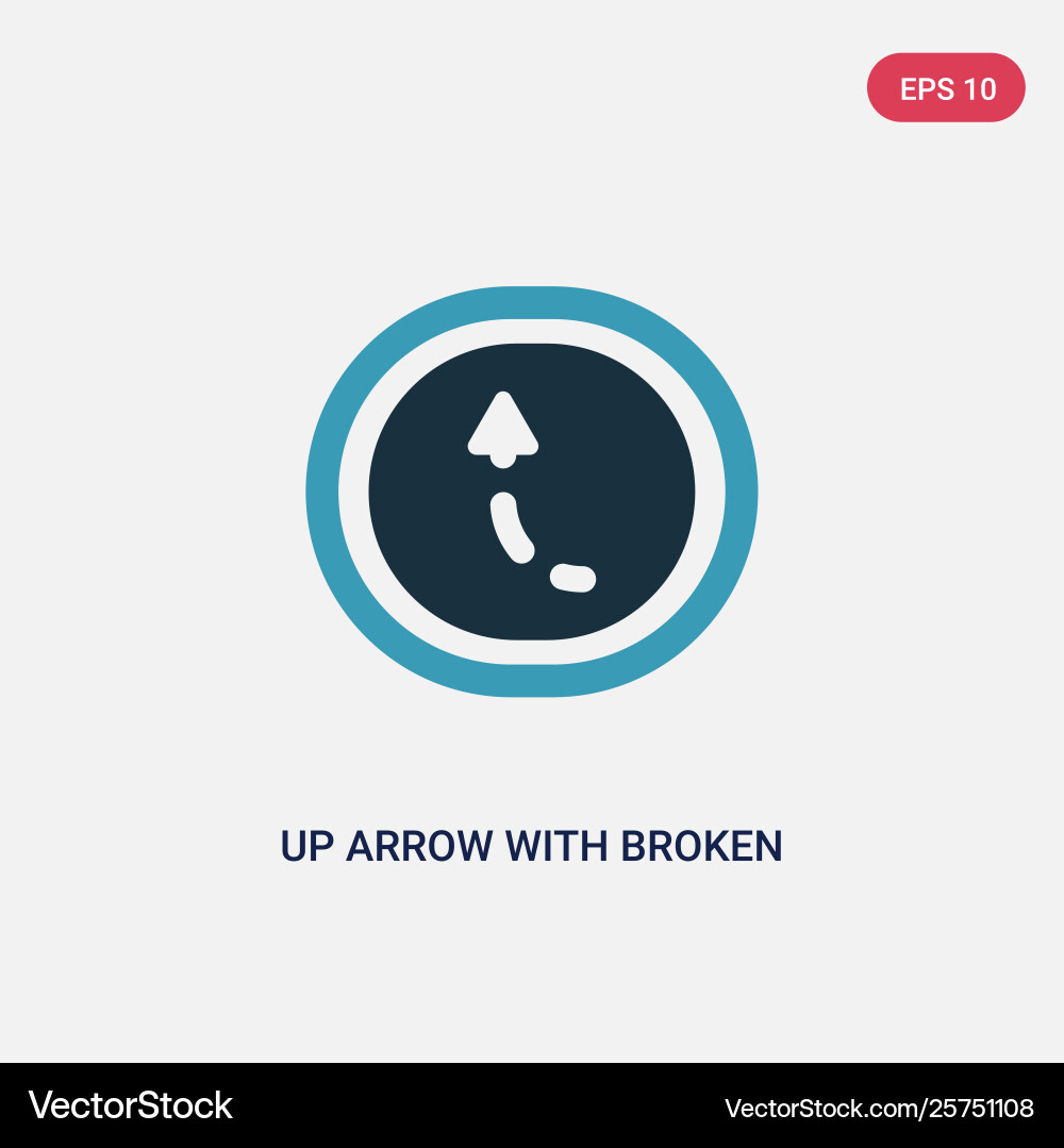 Two color up arrow with broken lines icon from Two color up arrow with broken lines icon from vector image
