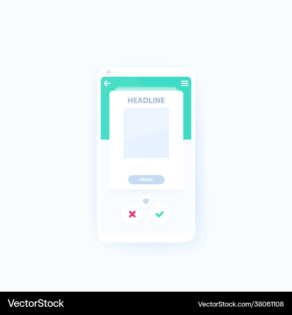 Ui card for mobile app design vector image