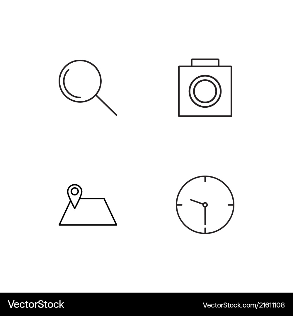 User interface linear icons set simple outline vector image