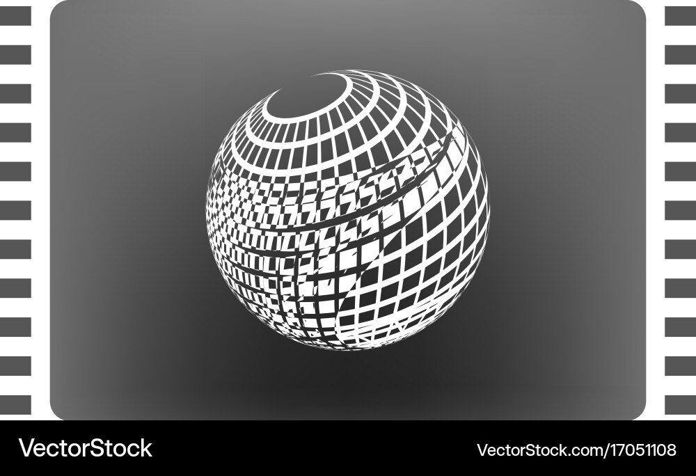 Wire-frame design element sphere vector image