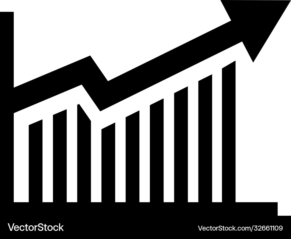 Arrow graph icon up and down simple symbol Arrow graph icon up and down simple symbol vector image