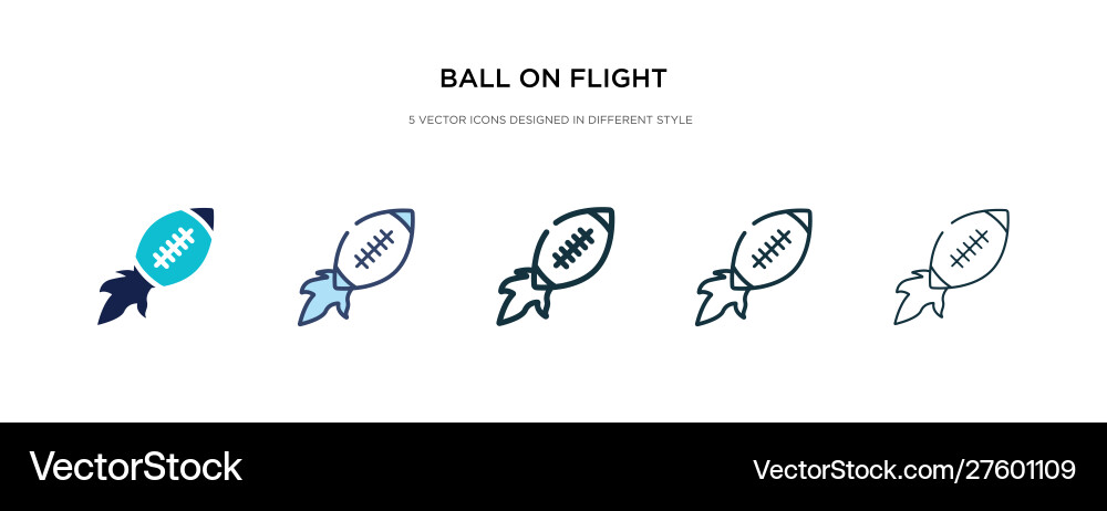 Ball on flight icon in different style two Ball on flight icon in different style two vector image