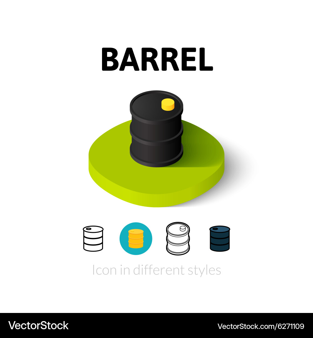Barrel icon in different style Vector Image