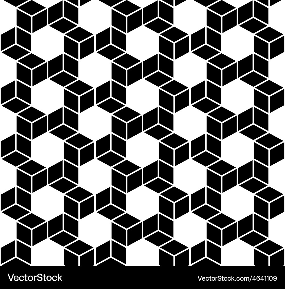 Black and White Cube Pattern Vector Image