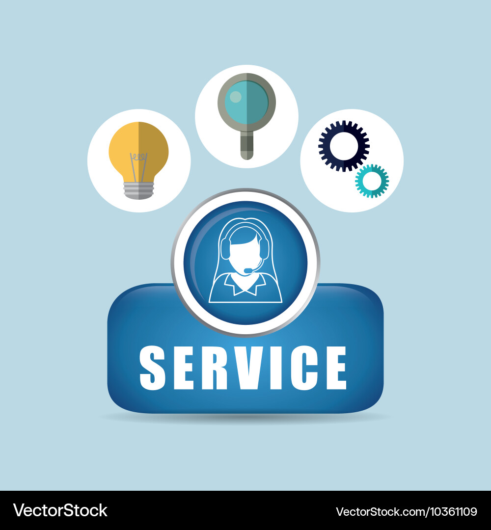 Customer service technical icon set vector image