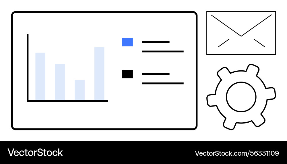 Data Analysis & Workflow Dashboard Vector Image