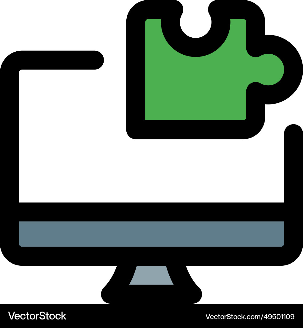 Digital puzzle brain game installed in desktop vector image
