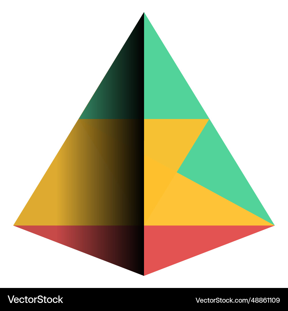 Geometry pyramid triangle apex flat Geometry pyramid triangle apex flat vector image