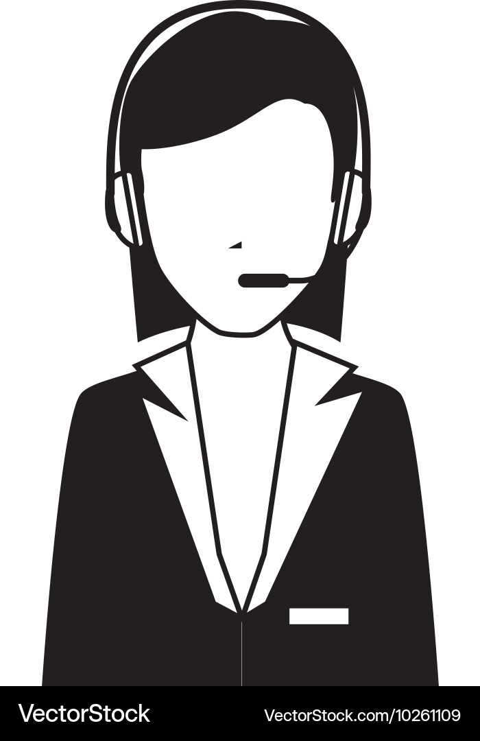 Headset Operator Support Service Vector Image