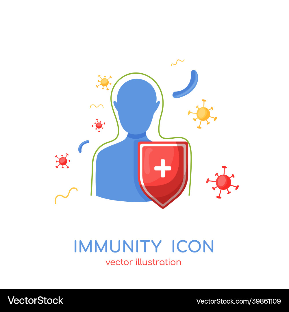 Immunity icon immune system logo protection from Immunity icon immune system logo protection from vector image