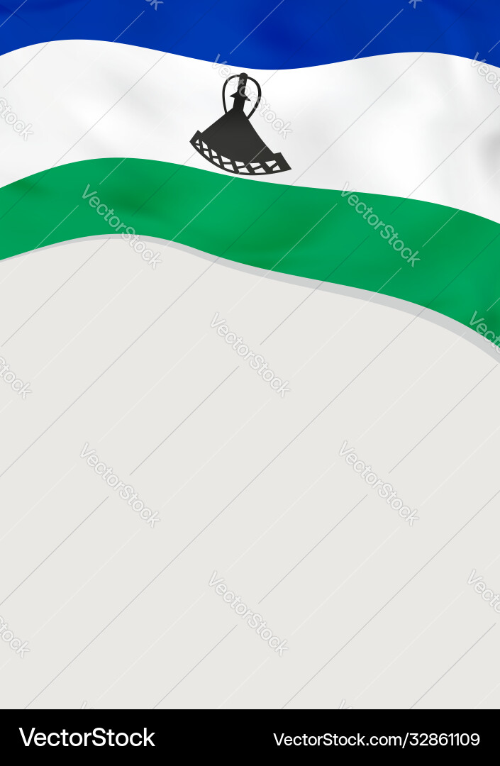 Leaflet design with flag lesotho template Vector Image