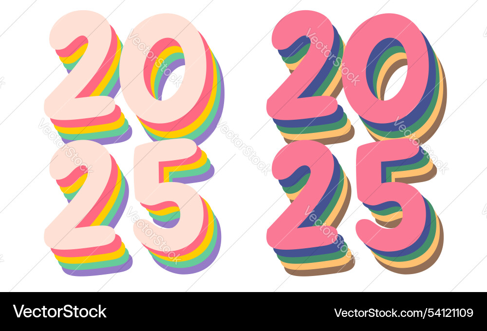 Numbers of 2025 on isolated background Numbers of 2025 on isolated background vector image