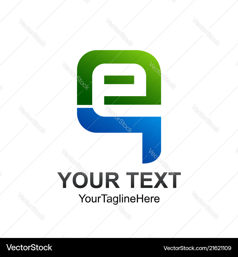 Original Buchstaben eq Logo Vorlage blau Original Buchstaben eq Logo Vorlage blau vektorbild
