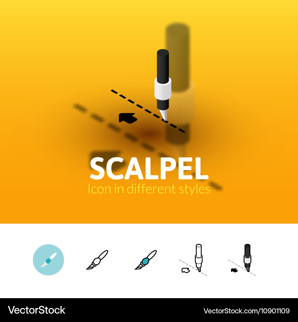 Scalpel icon in different style vector image