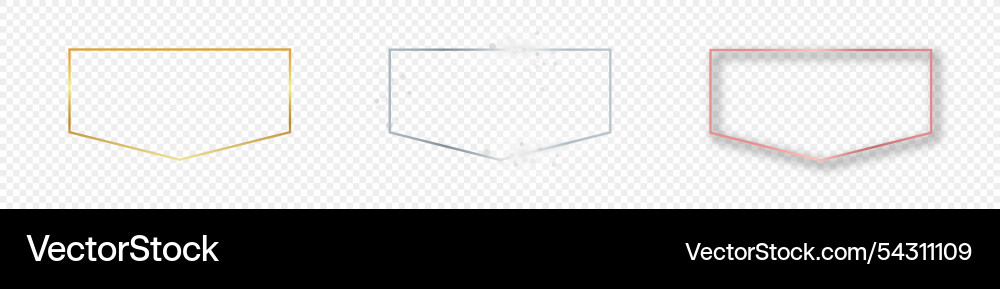 Set of three glowing frames Set of three glowing frames vector image