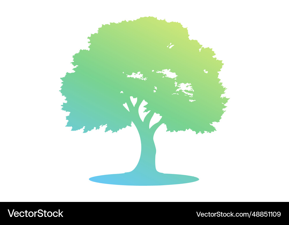 Silhouette of a deciduous tree with soft gradient Silhouette of a deciduous tree with soft gradient Vector Image