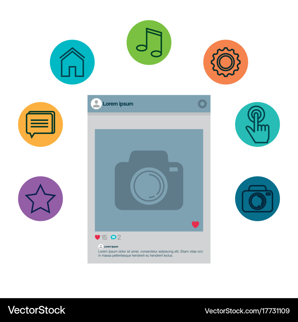 Smartphone with menu settings Vector Image