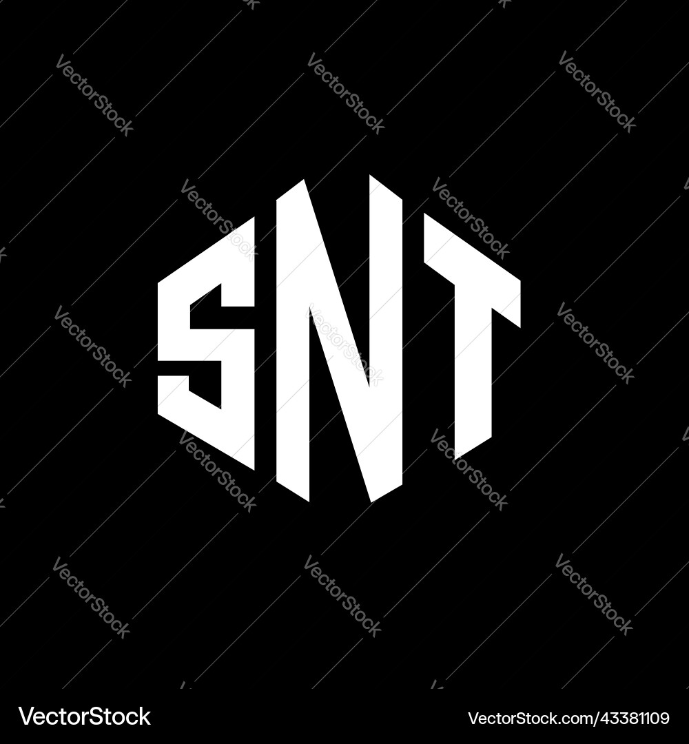 Snt Buchstaben Logo Design mit Polygon Form Snt Buchstaben Logo Design mit Polygon Form vektorbild