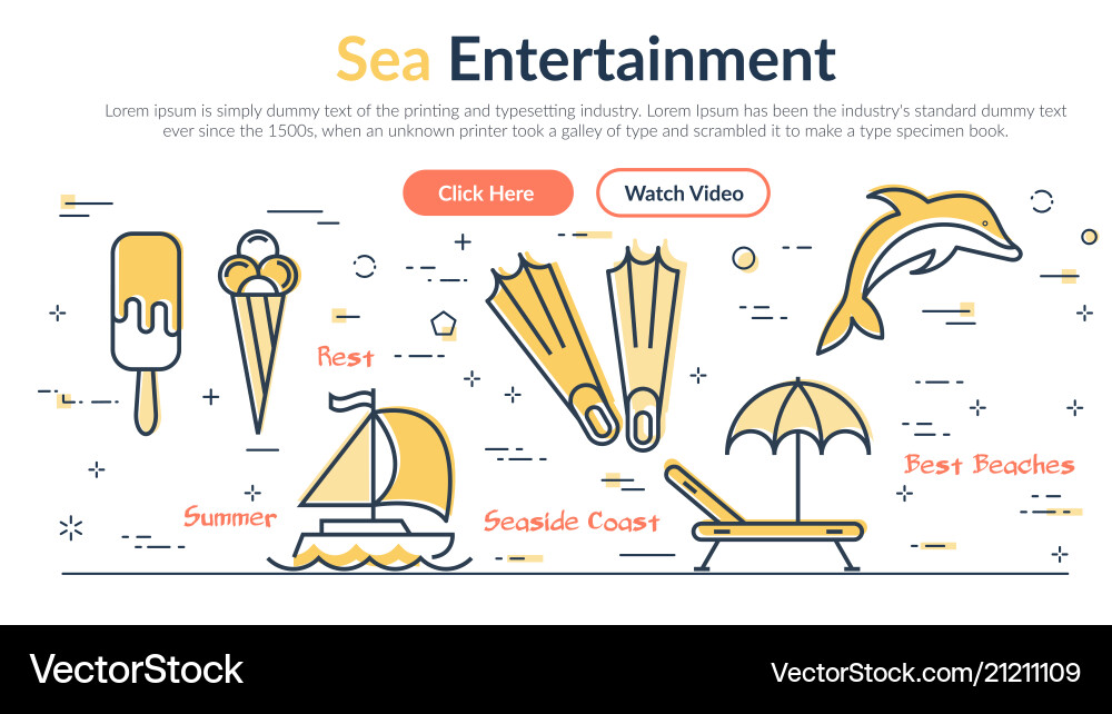 Summer web site header Summer web site header vector image