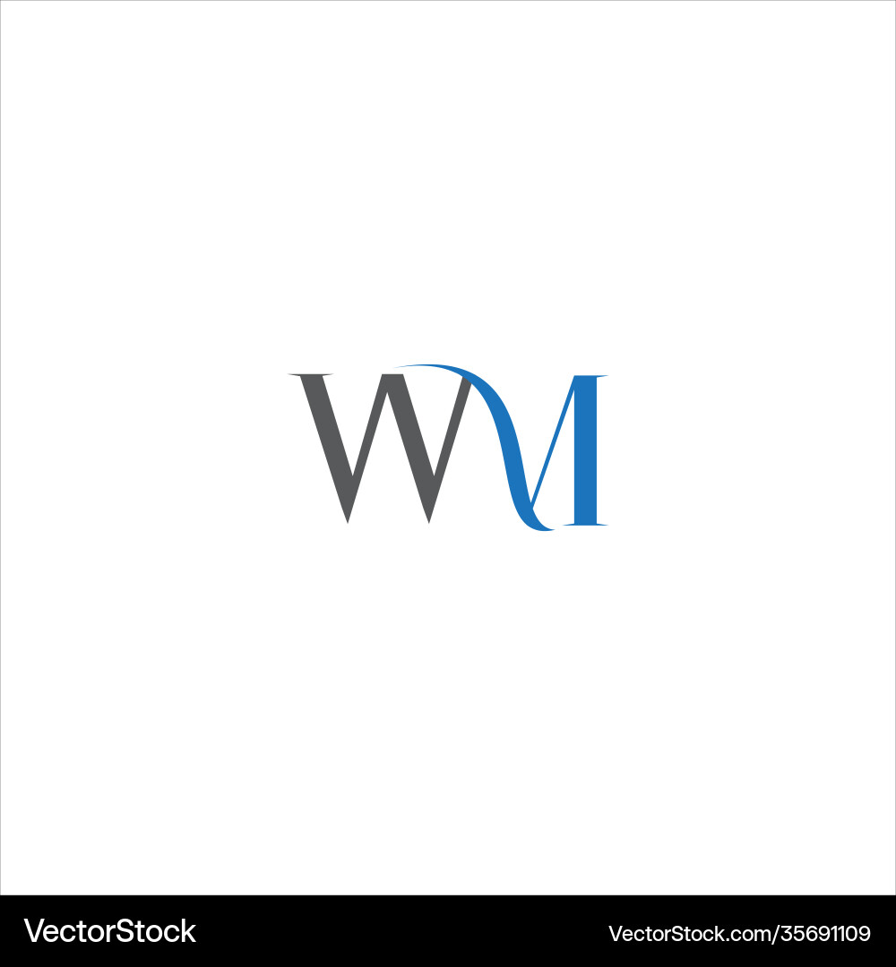 W m letter logo abstract design on white color Vector Image