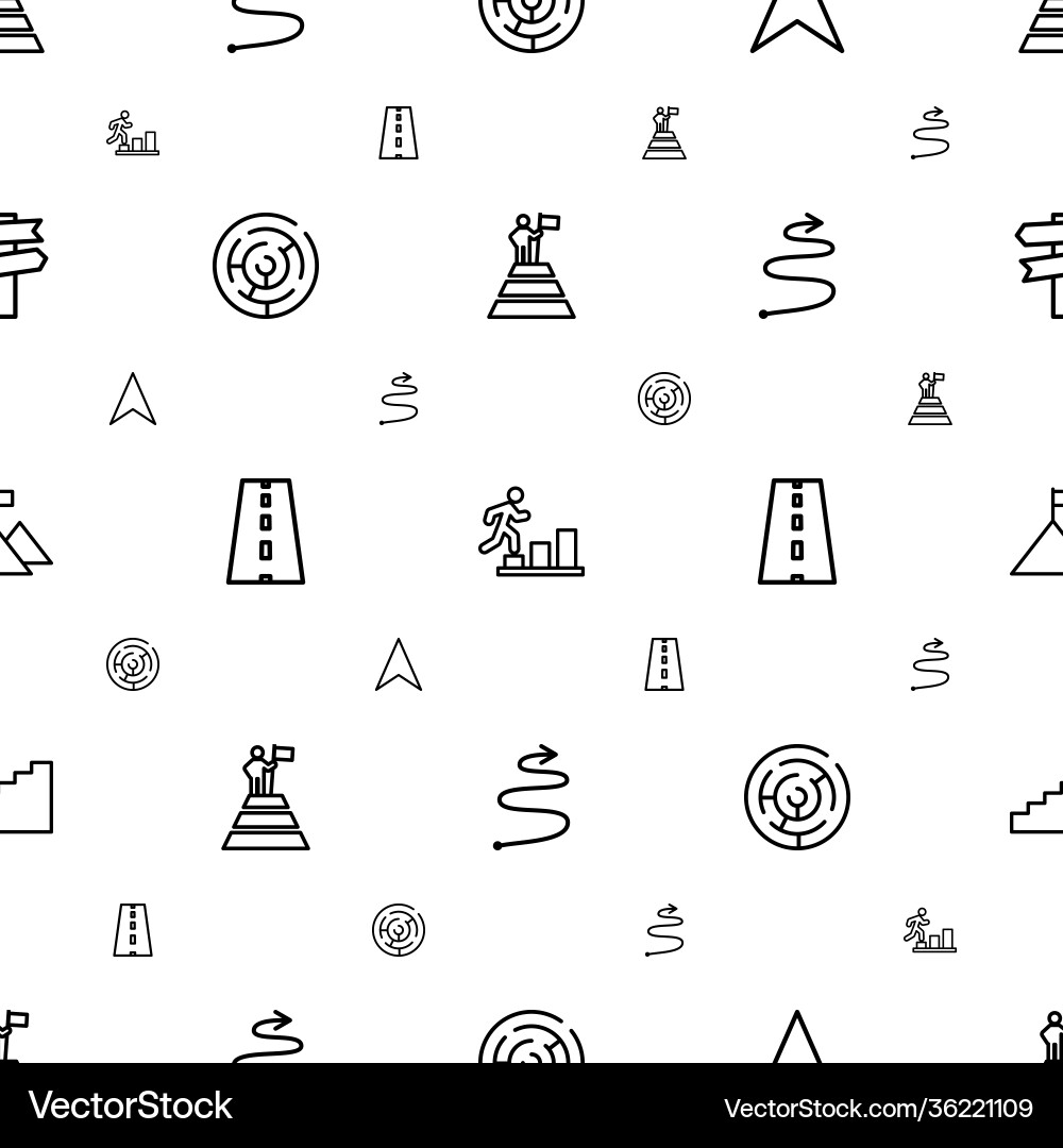 Way icons pattern seamless white background vector image