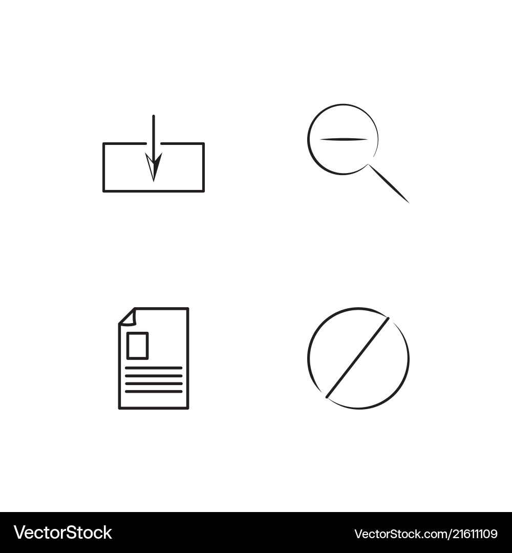 Web linear icons set simple outline vector image