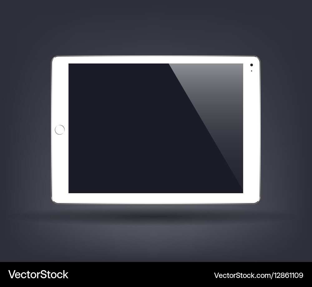 White tablet computer with blank screen Vector Image
