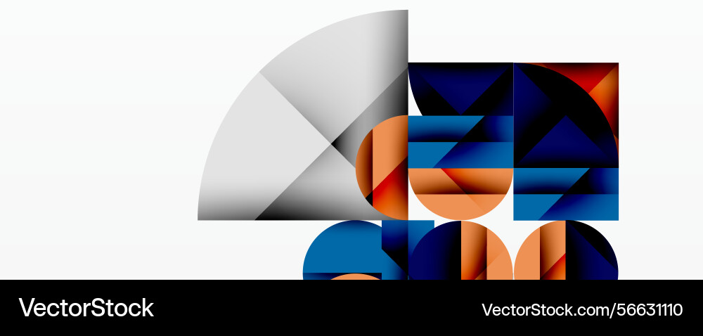 Abstract geometric composition shapes overlap Vector Image