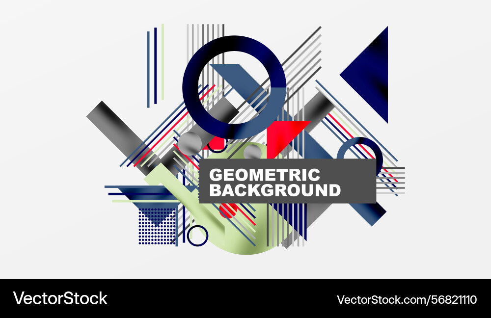 Abstract geometric design shapes overlap creating Vector Image