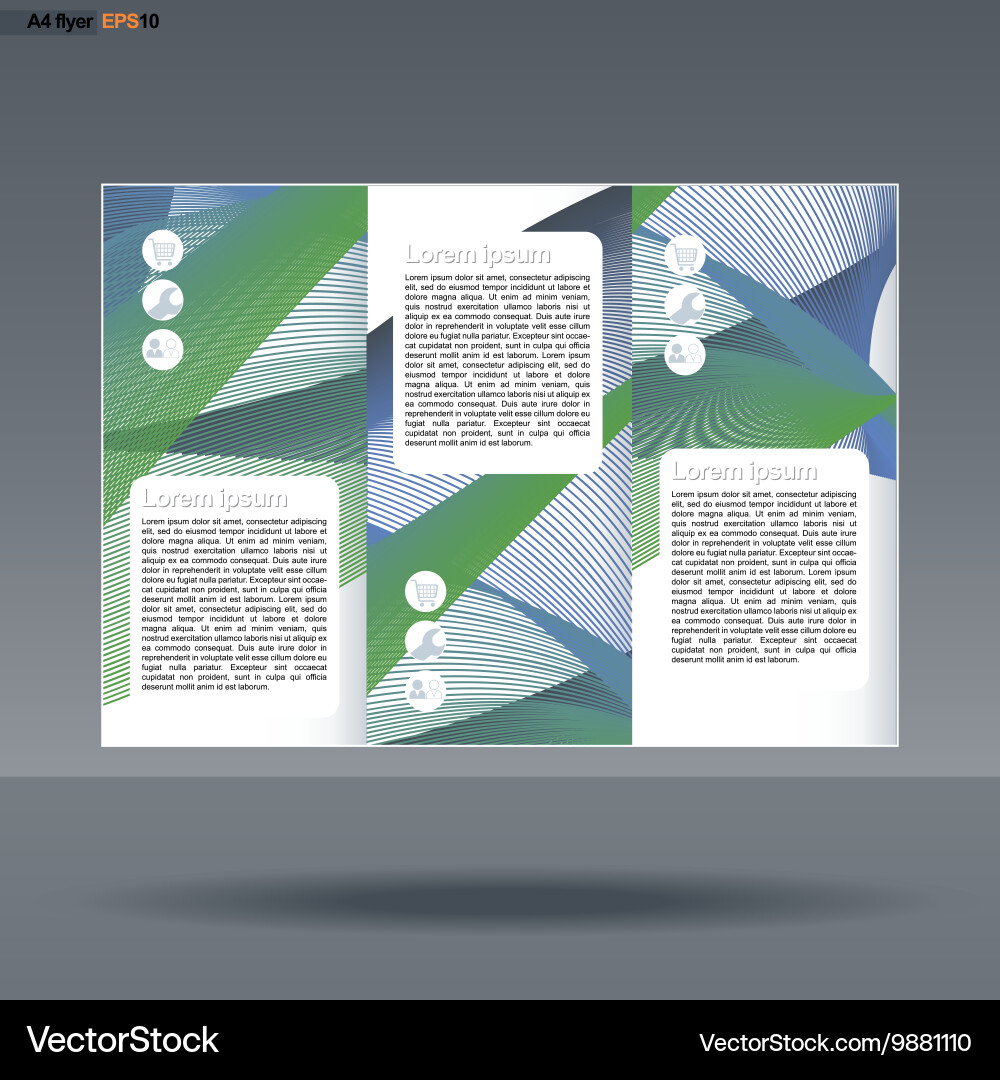 Abstract print a4 design in 3 parts vector image