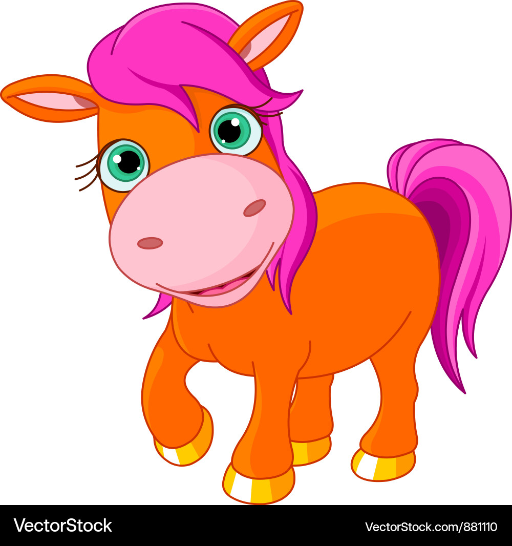 Adorable Pony Cartoon Vector Image