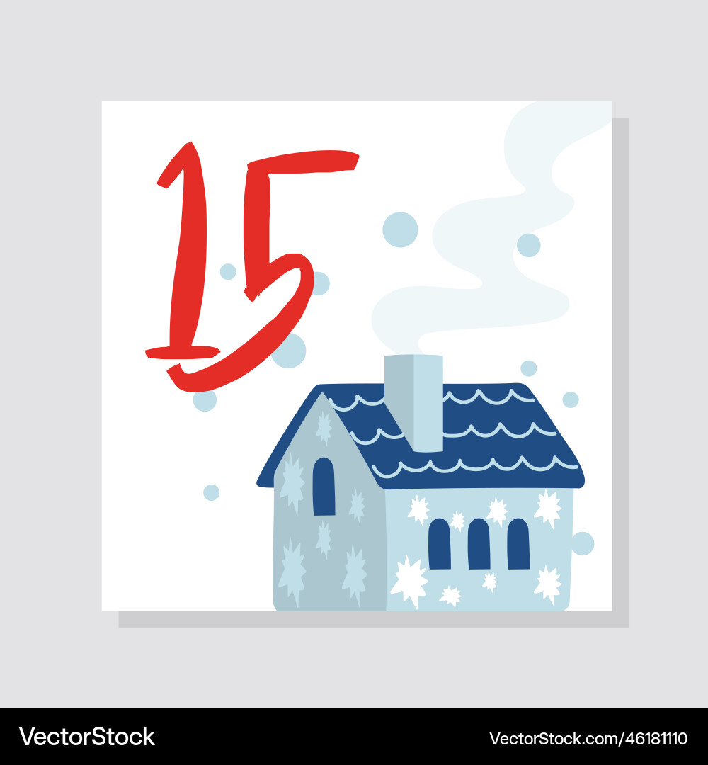 Advent calendar with number 15 Vector Image