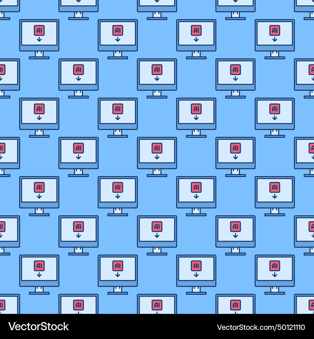 Artificial intelligence on computer display ai Artificial intelligence on computer display ai vector image