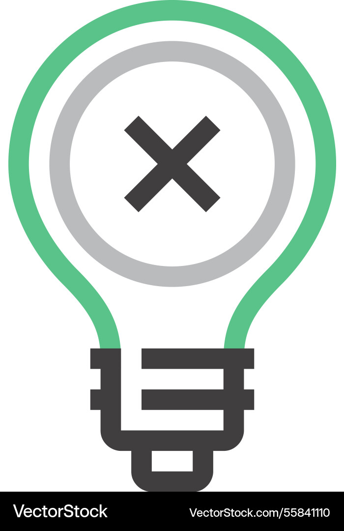 Bad idea flat line web icon concept Vector Image