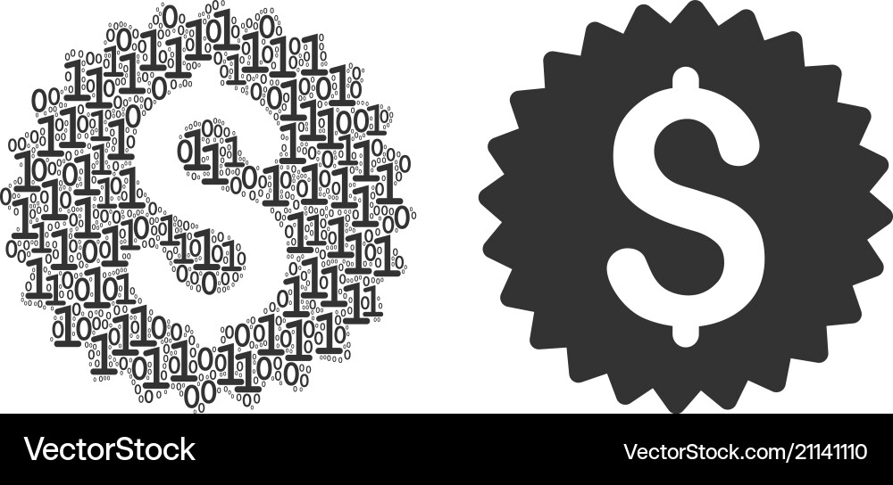Bank seal mosaic of binary digits Bank seal mosaic of binary digits vector image