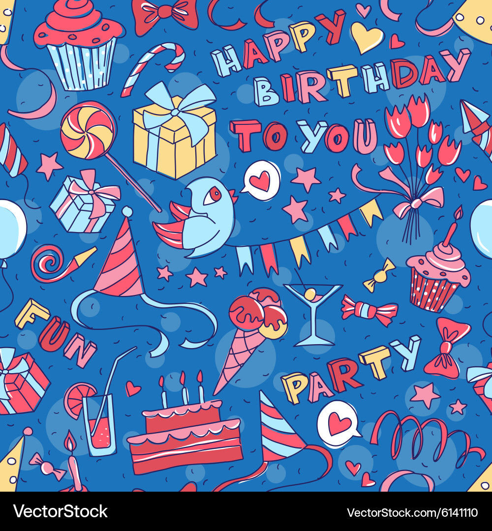 Birthday Party Celebration Pattern Royalty Free Vector Image