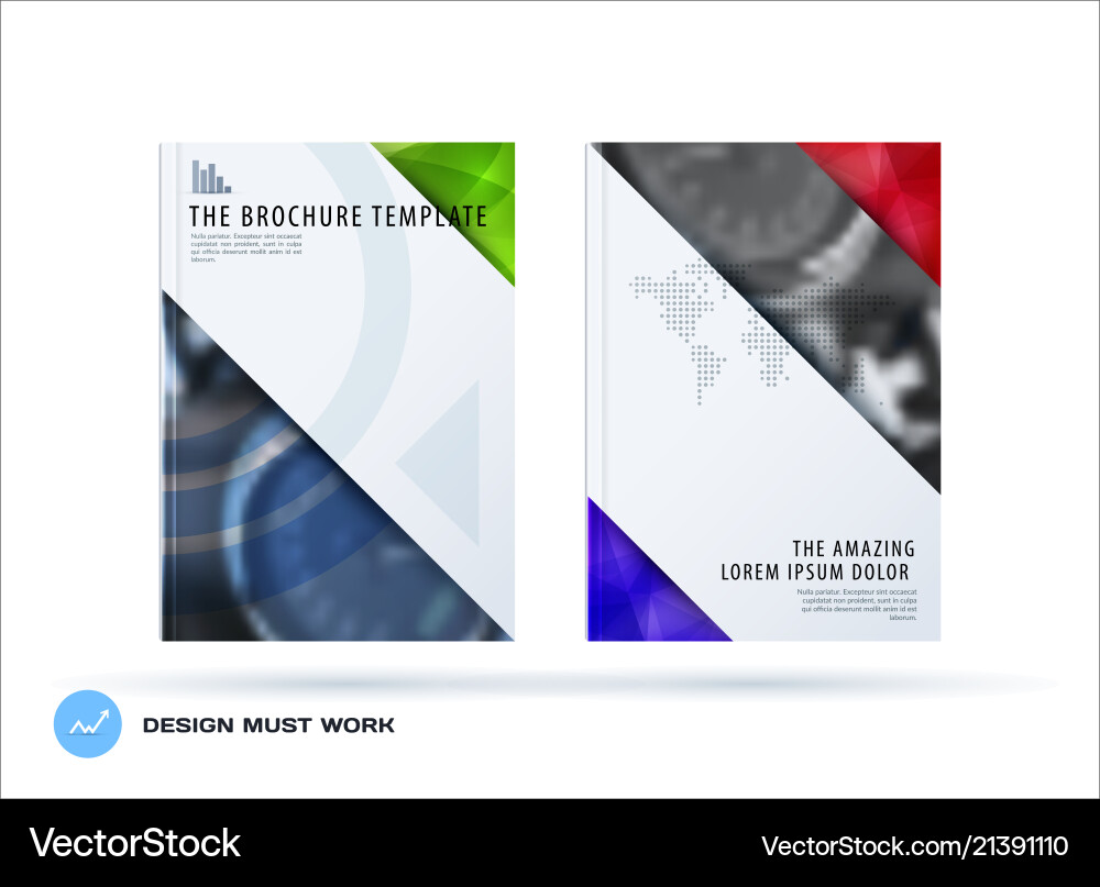 Brochure design triangular template colourful Brochure design triangular template colourful vector image