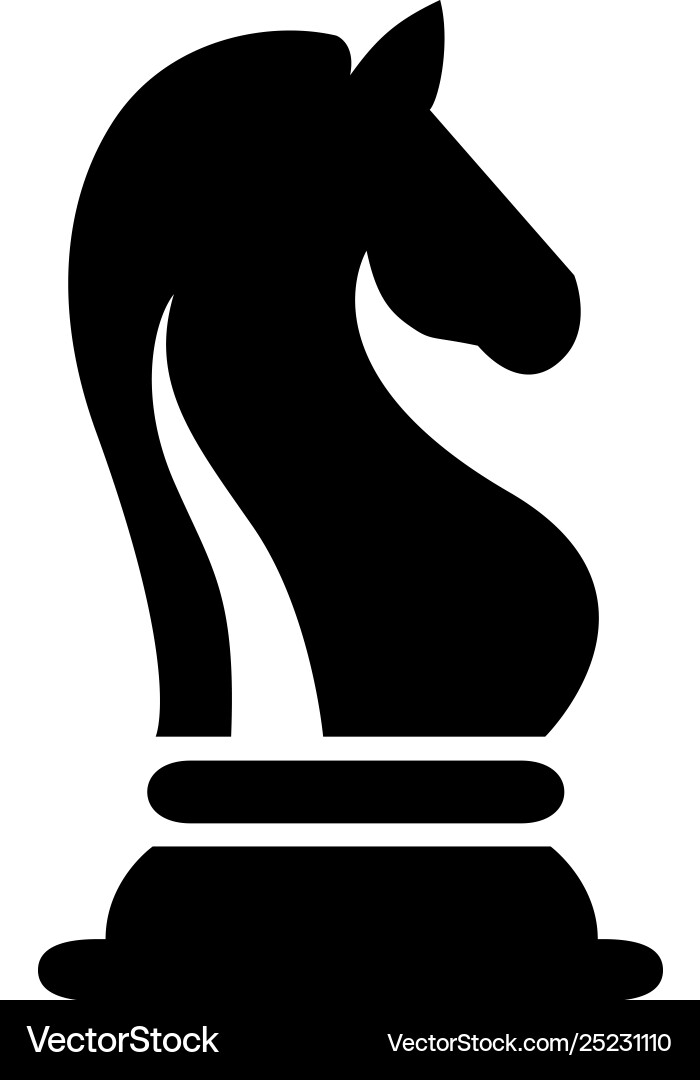 Chess knight icon in flat style for apps ui Chess knight icon in flat style for apps ui vector image