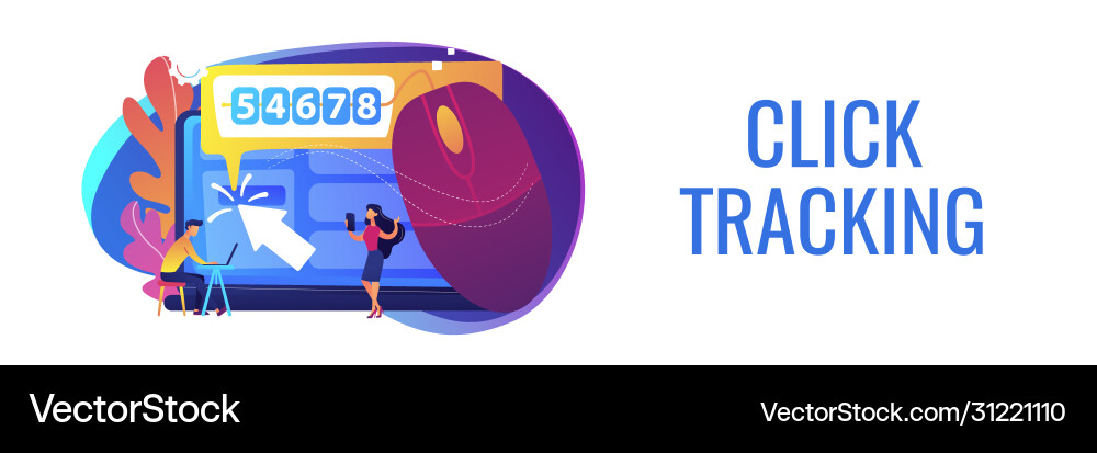 Click tracking concept banner header Click tracking concept banner header vector image
