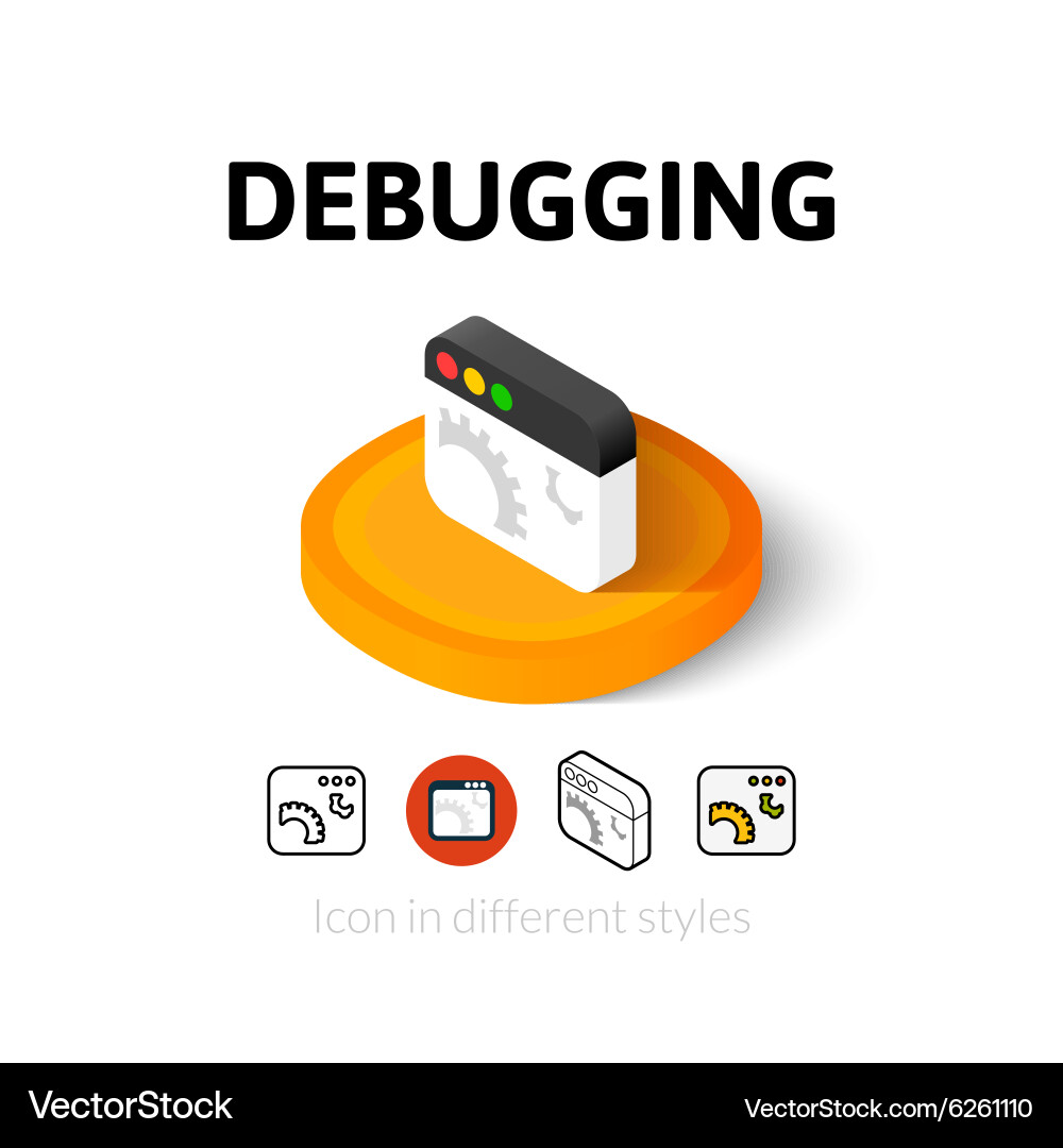 Debugging Icon Set - Multiple Styles vector image