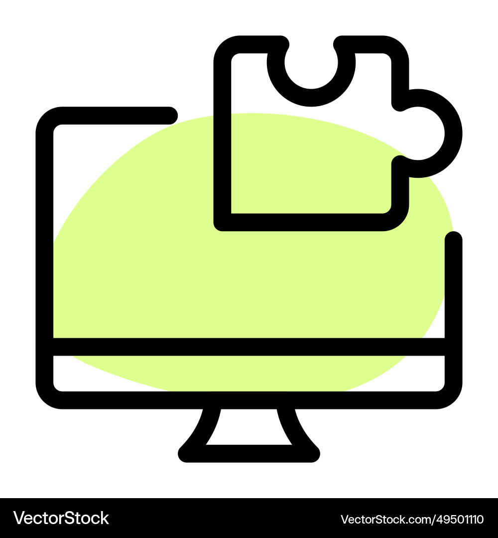 Digital puzzle brain game installed in desktop vector image